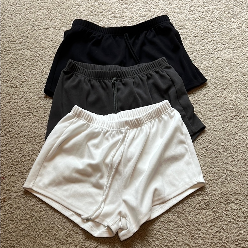 SHEIN Women's High Waist Shorts - Black, Gray, and White